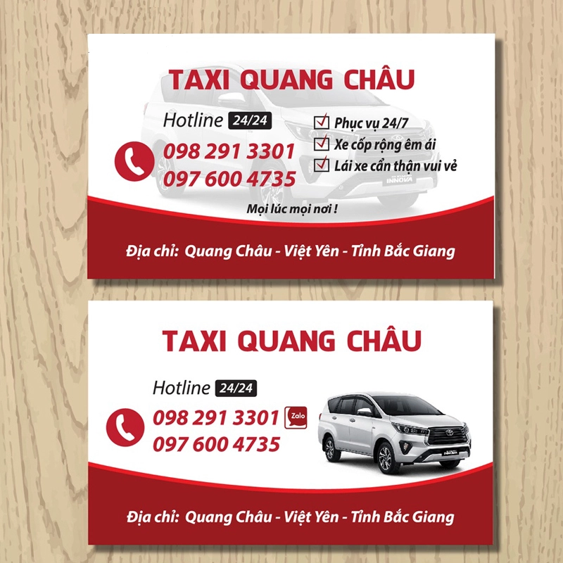 Mẫu Card Visit Lái Xe Taxi