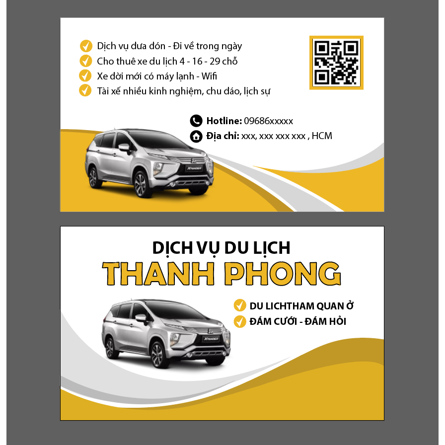 Mẫu Card Visit Lái Xe Taxi